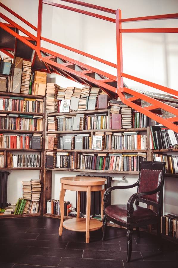 staircase with books